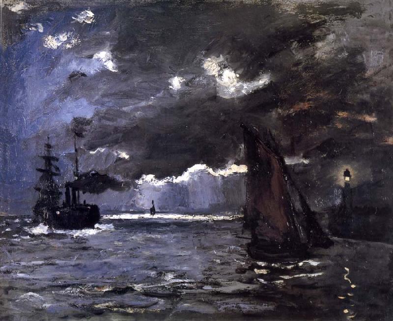 Claude Monet A Seascape,Shipping by Moonlight oil painting picture